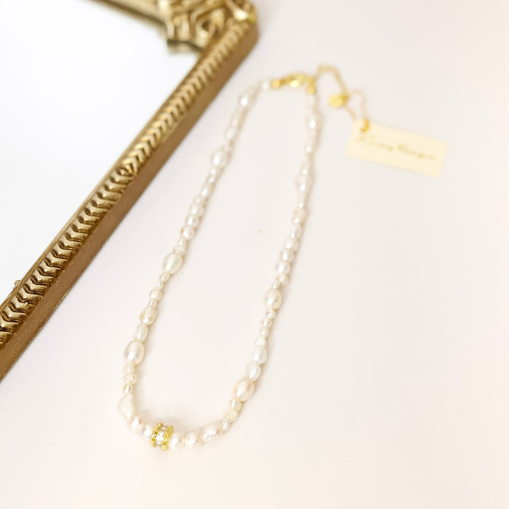 Kinsey Designs | Beth Freshwater Pearl Necklace with Gold Charm