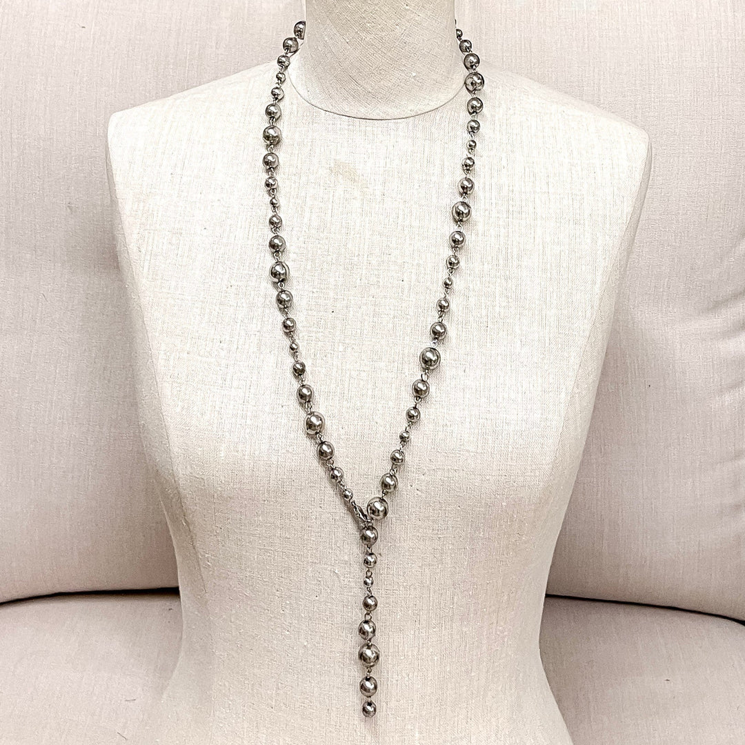 Made to Move Silver Beaded Necklace With Adjustable Lengths