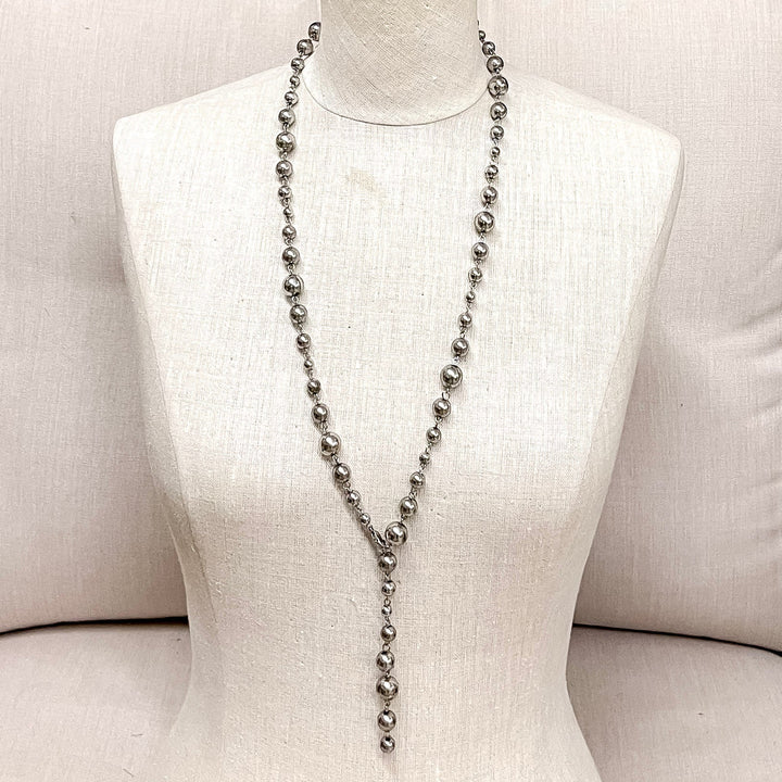 Made to Move Silver Beaded Necklace With Adjustable Lengths