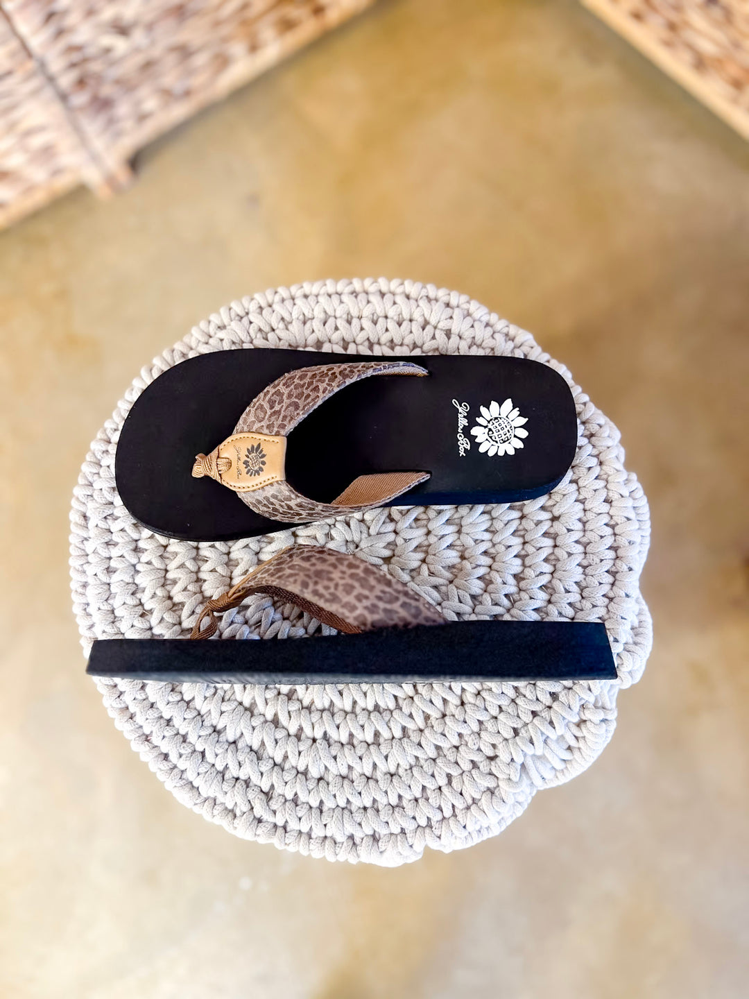 Yellow Box | Flexter Comfort Flip Flops in Leopard Print