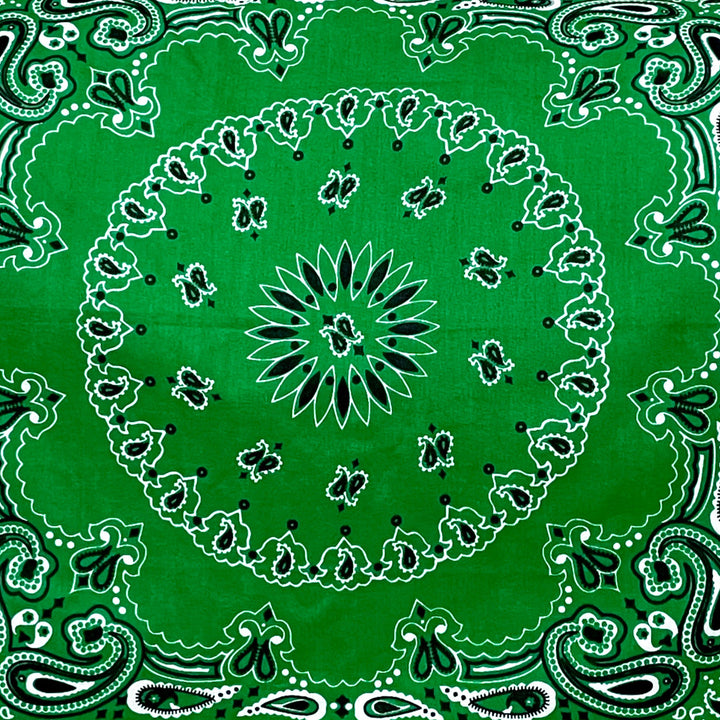 Lucky Embroidered Bandana in Green