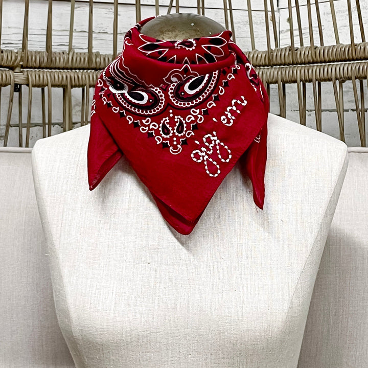 Gig'Em Embroidered Bandana in Maroon