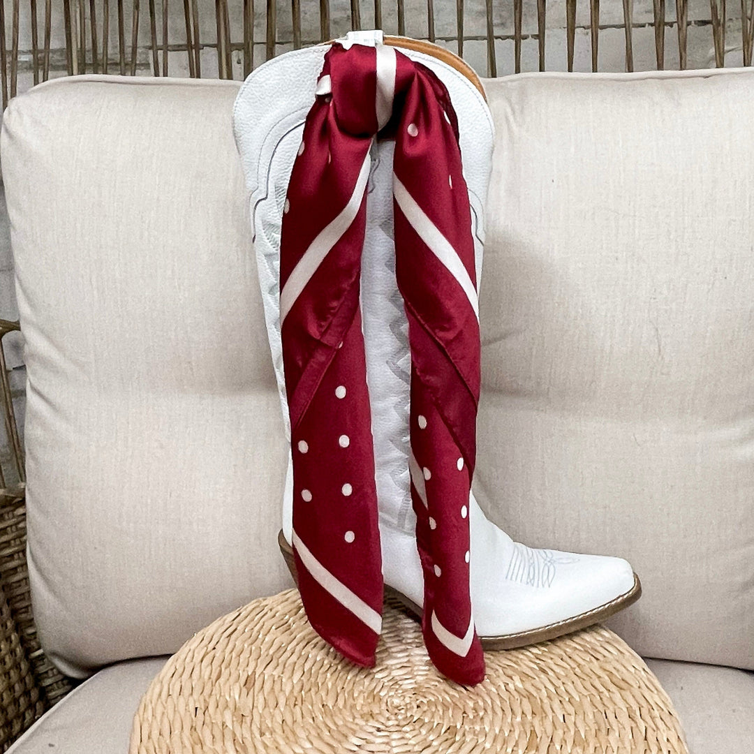 Maroon Polka Dot Wild Rag
