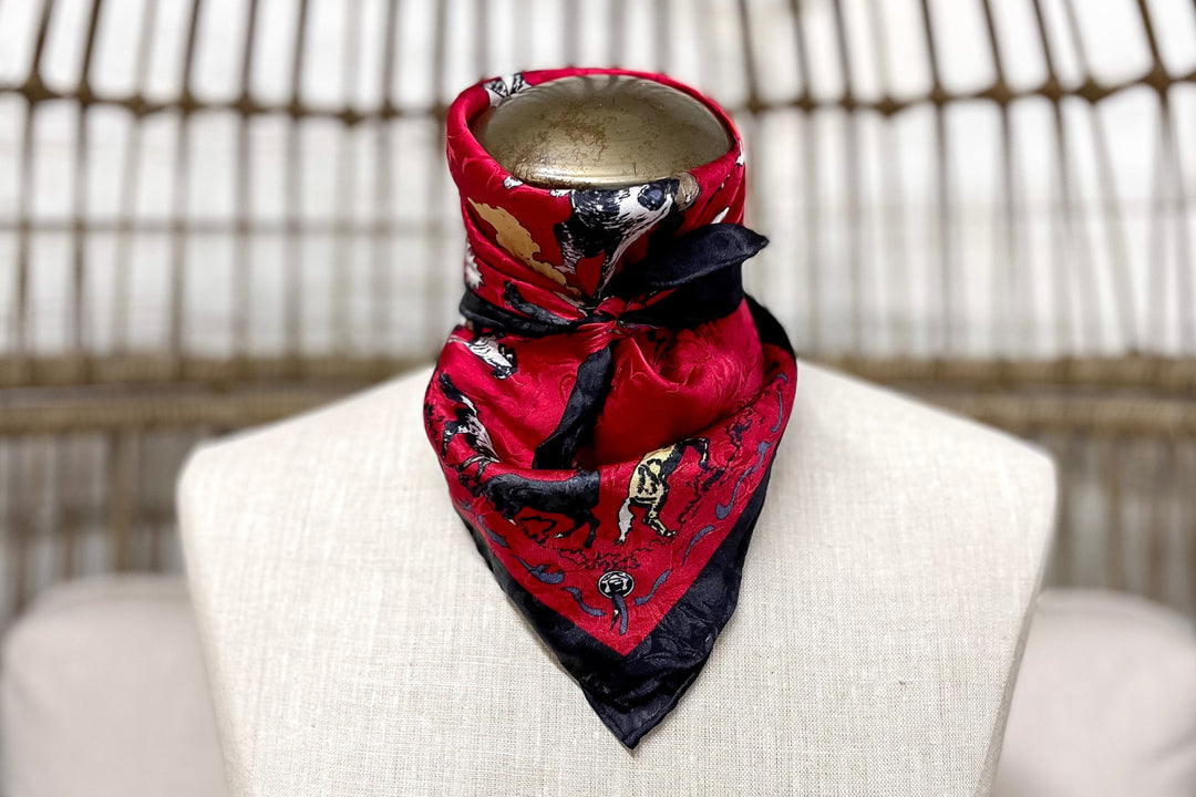 Wyoming Traders | LTD Edition | Mini Mustang Silk Wild Rag in Red