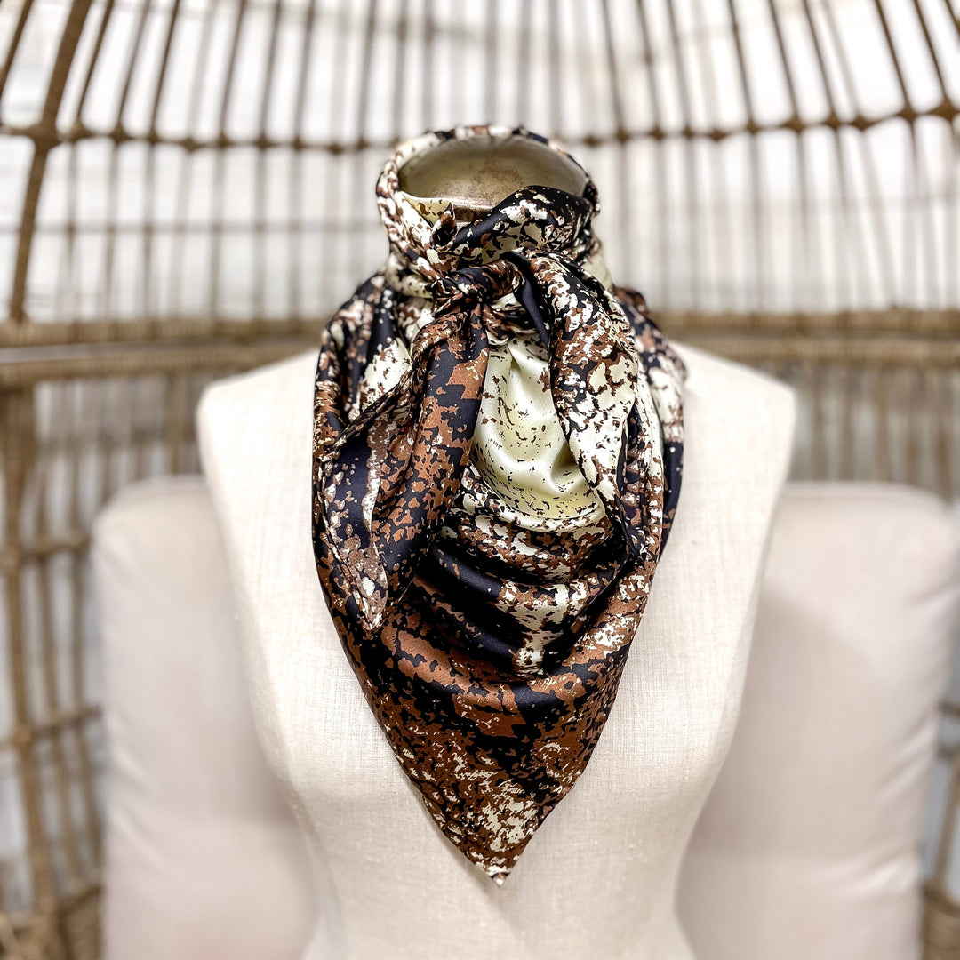 Wyoming Traders | Cobra Charmeuse Silk Wild Rag in Brown