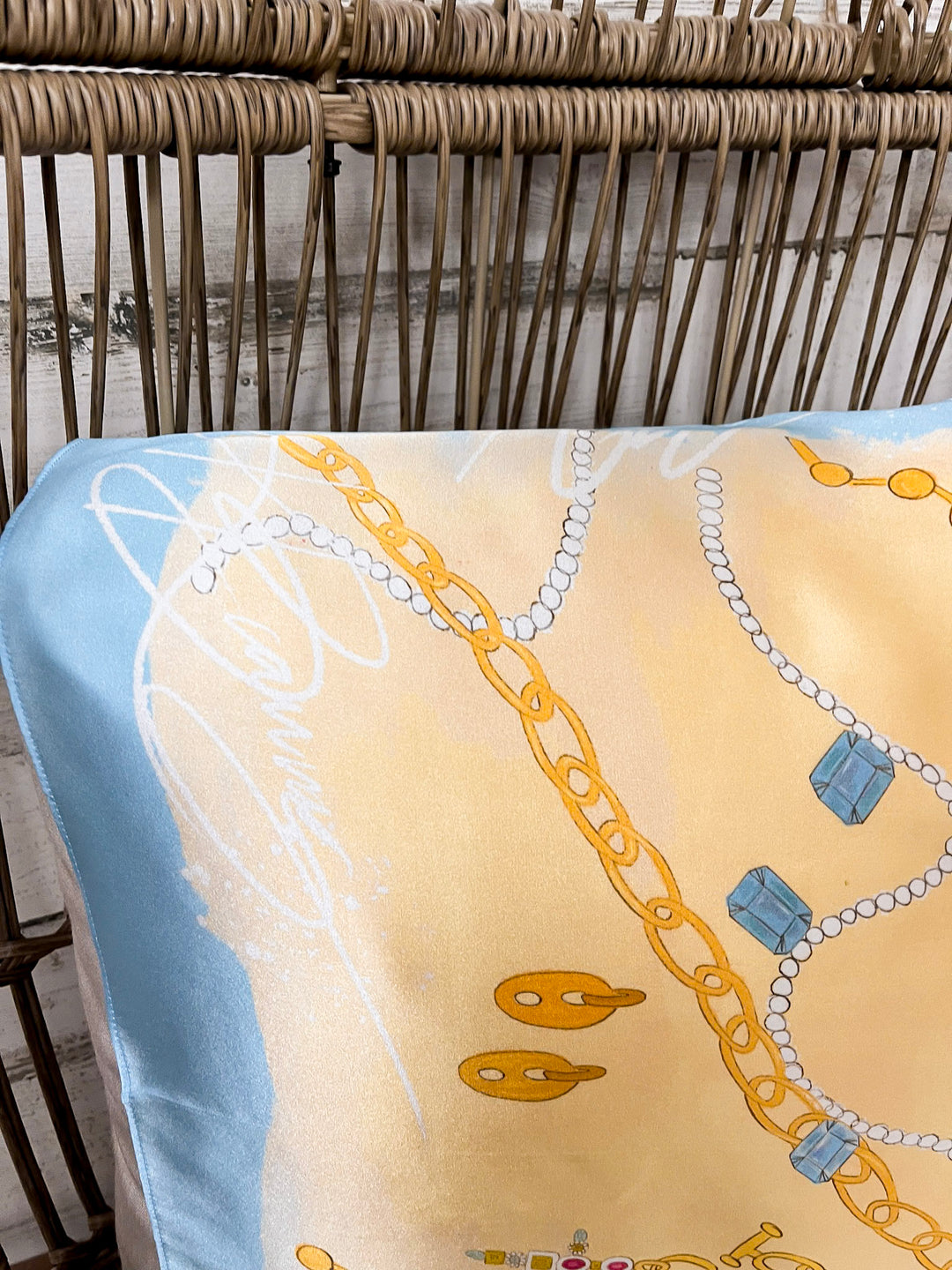 KB's Canvas | Le Jewel Jewelry Print Scarf in Yellow and Blue