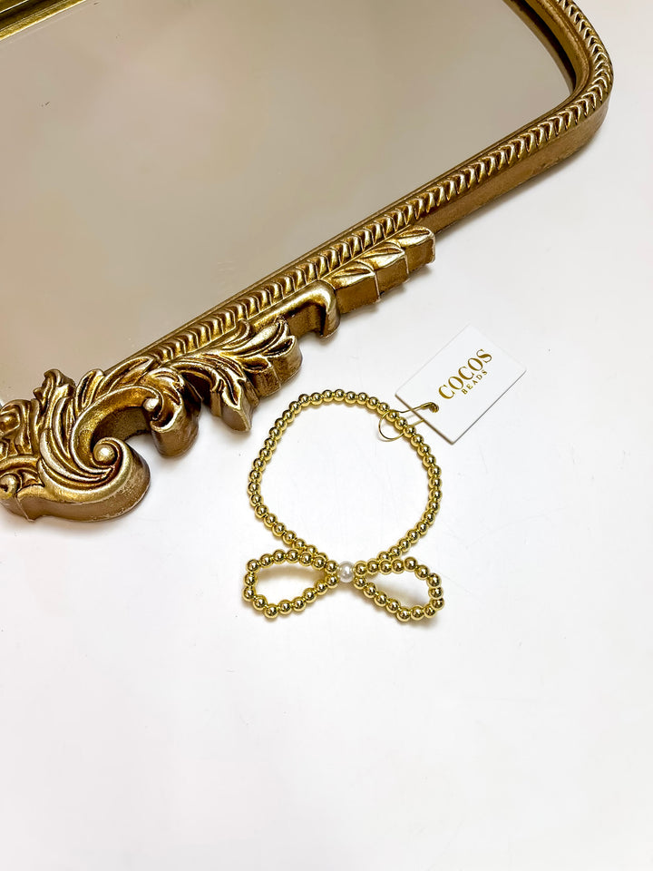 Coco's Beads and Co | The Clara Bow Bracelet in Gold with Pearl Accents