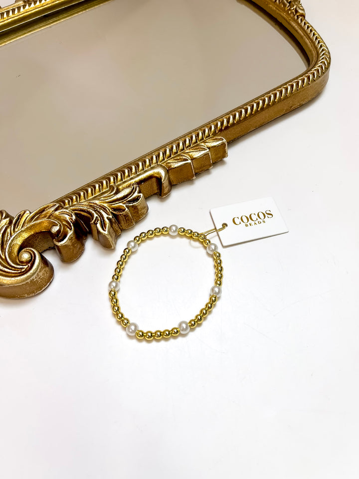 Coco's Beads and Co | The Emma Pearl Bracelet in Gold