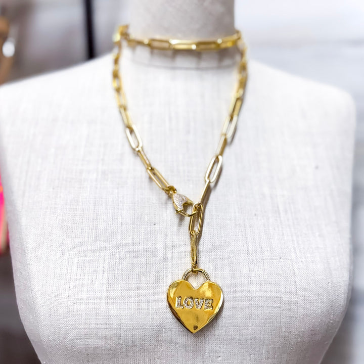 Bracha | Love Locket Paperclip Chain Necklace in Gold