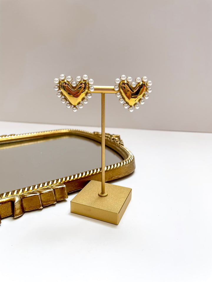 CHANSUTT PEARLS | Pearls of Love Heart and Pearl Earrings in Gold