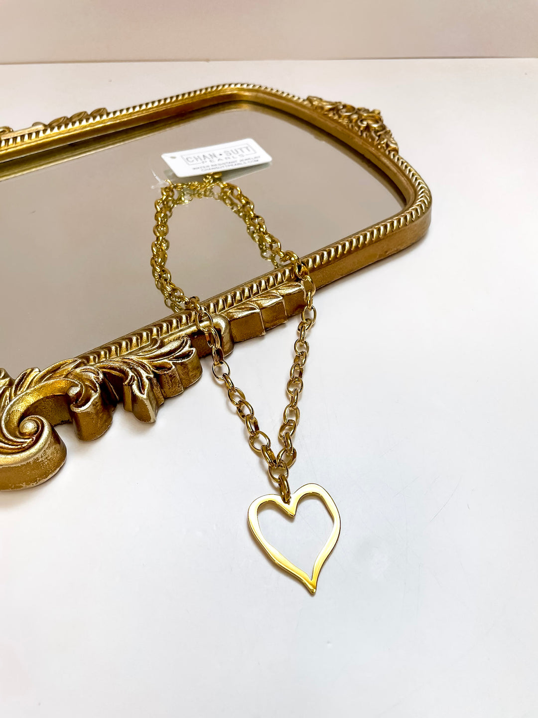 CHANSUTT PEARLS | Open Heart Pendant Necklace in Gold