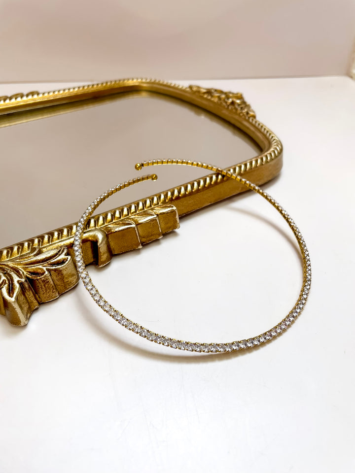 CHANSUTT PEARLS | Luxe Tennis Necklace with Crystal Detailing in Gold