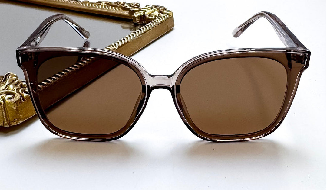 Otra Eyewear | Betty Oversized Square Sunglasses in Transparent Olive