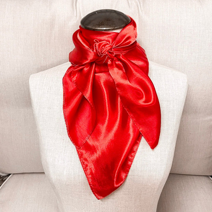 Online Exclusive | Solid Colored Poly Scarf in Red
