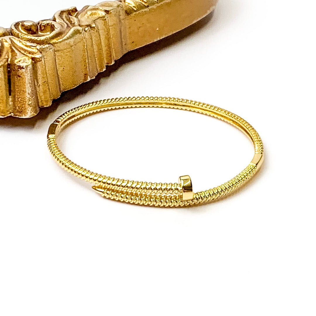 Bracha | Nelly Gold Tone Bangle Bracelet - Giddy Up Glamour Boutique