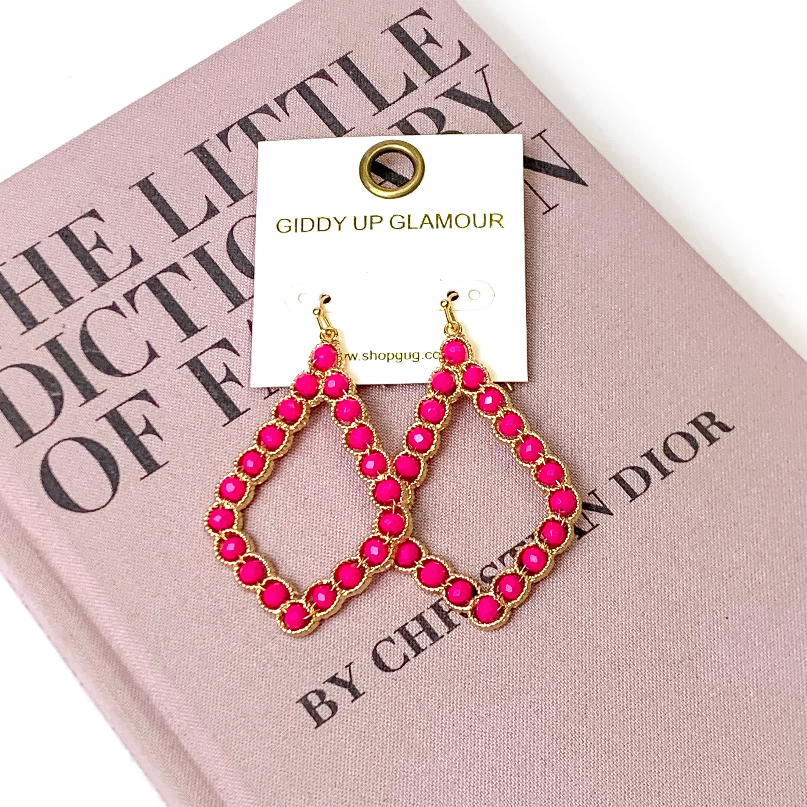 Hot Pink Mirage Kite Earrings - Giddy Up Glamour Boutique