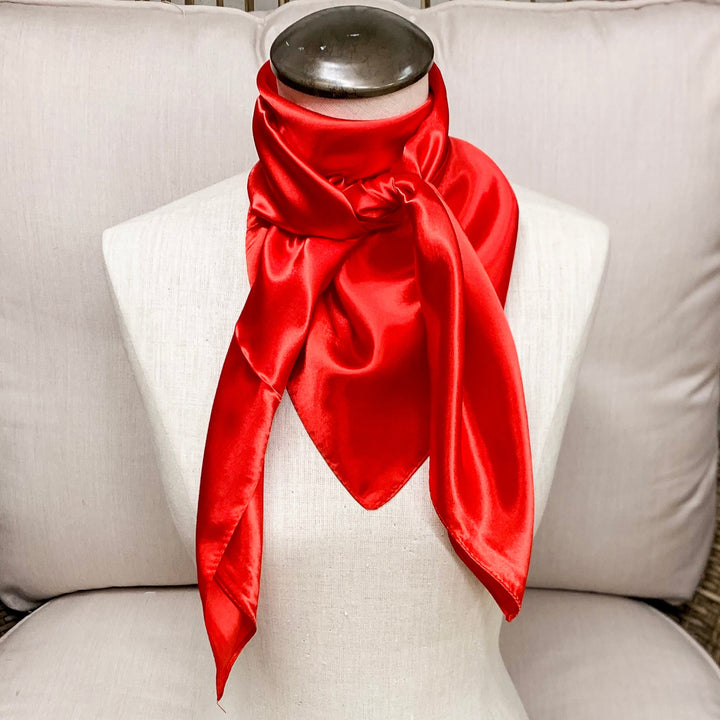 Online Exclusive | Solid Colored Poly Scarf in Red