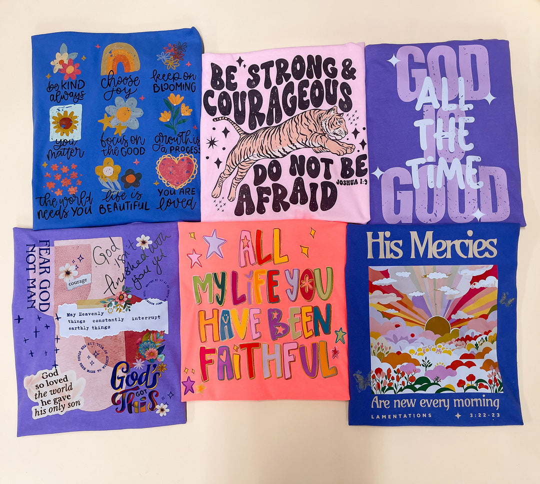 Online Exclusive | God is Good Comfort Color Graphic Tee in Violet Purple