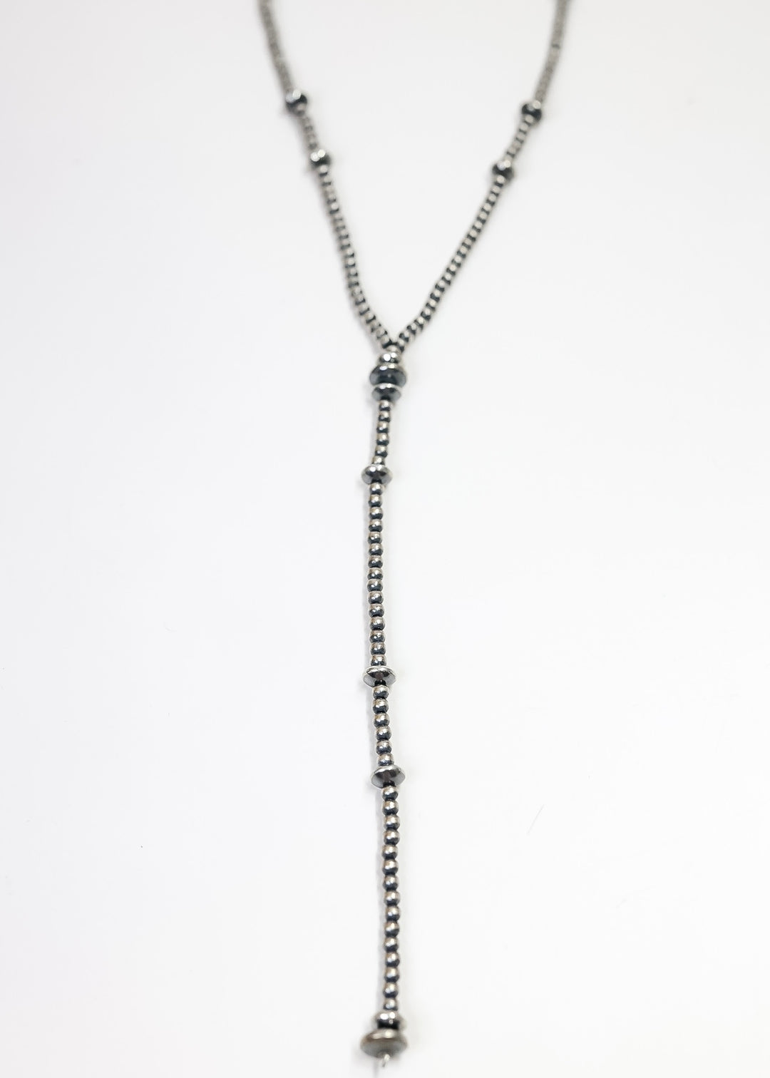 Navajo | Handmade Sterling Silver Graduated Saucer Navajo Pearls Lariat Necklace