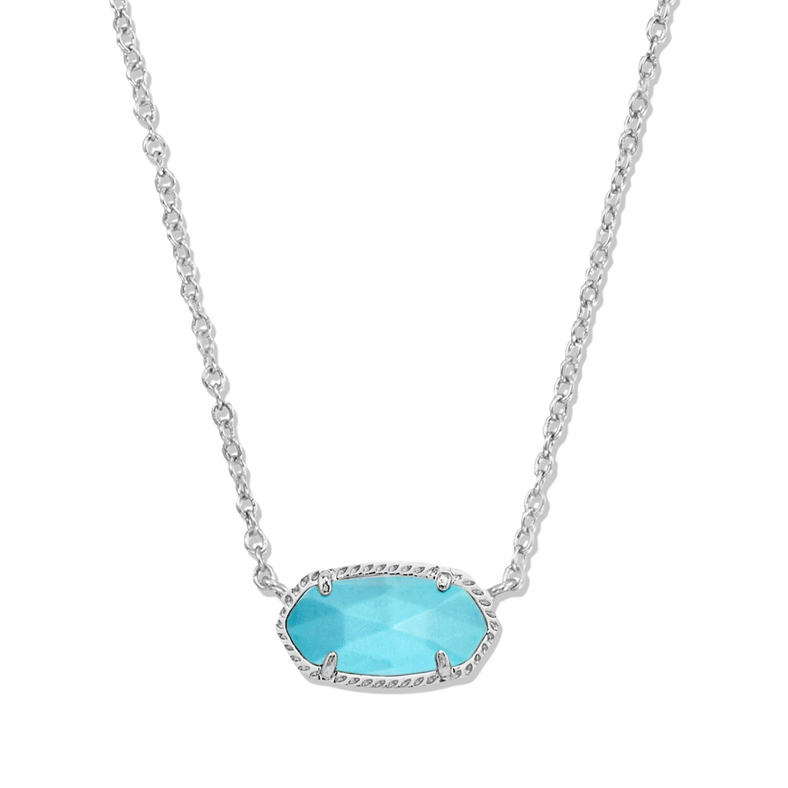 Kendra Scott | Elisa Silver Pendant Necklace in Variegated Turquoise Magnesite - Giddy Up Glamour Boutique