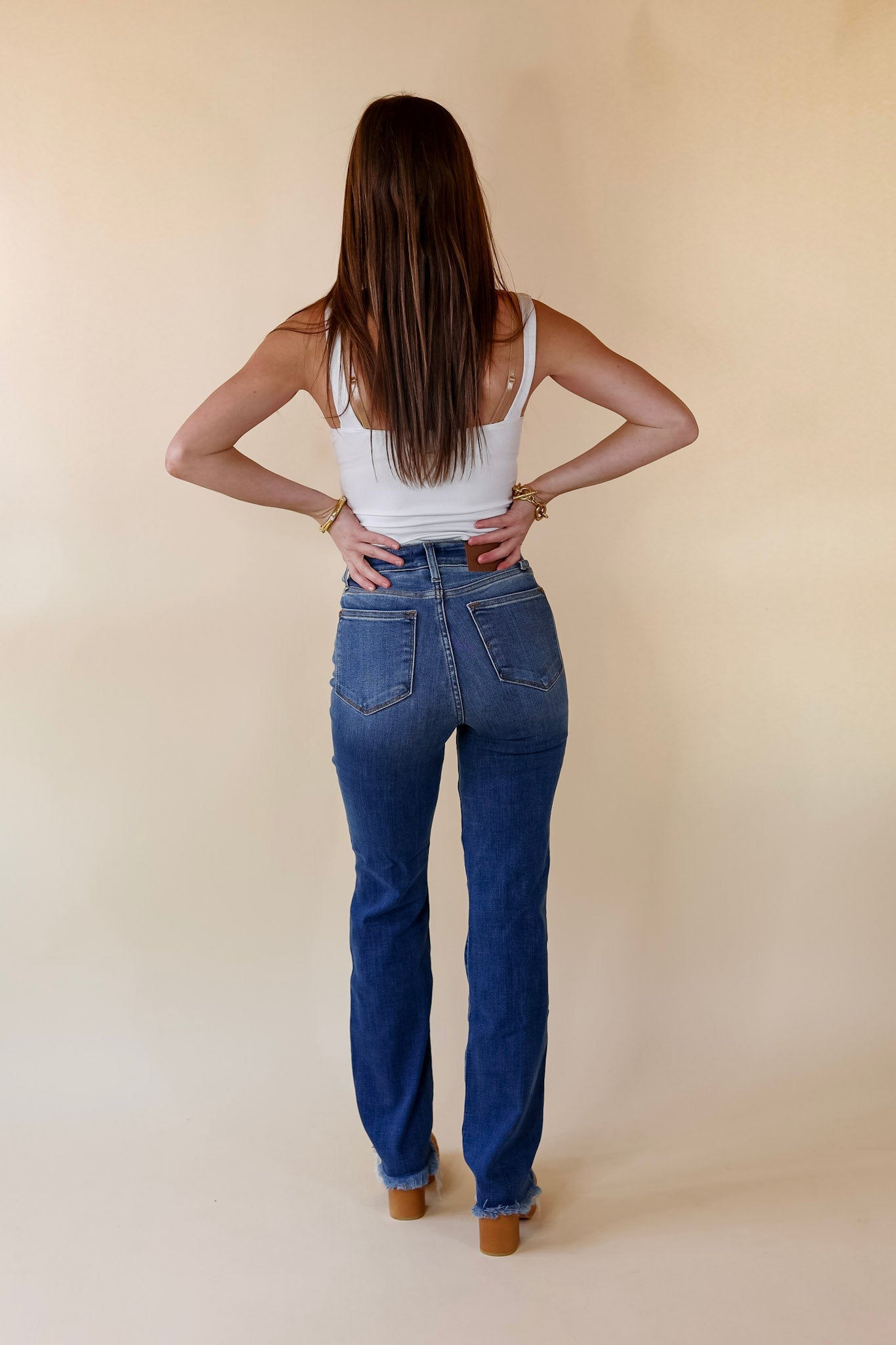 Judy Blue | After Party Hours Destroy Knee Bootcut Jeans in Medium Wash - Giddy Up Glamour Boutique