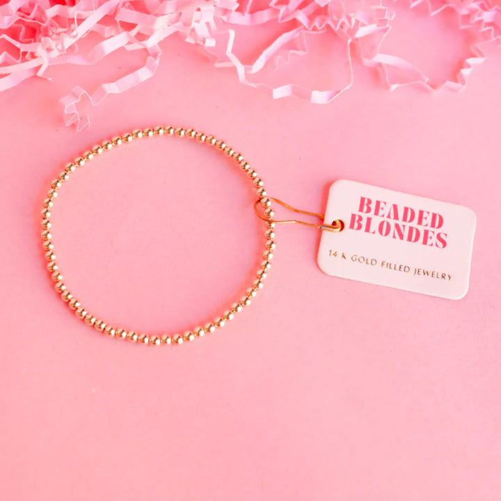 Beaded Blondes | Set of Three | Dainty Everyday Bracelet Stack in Gold