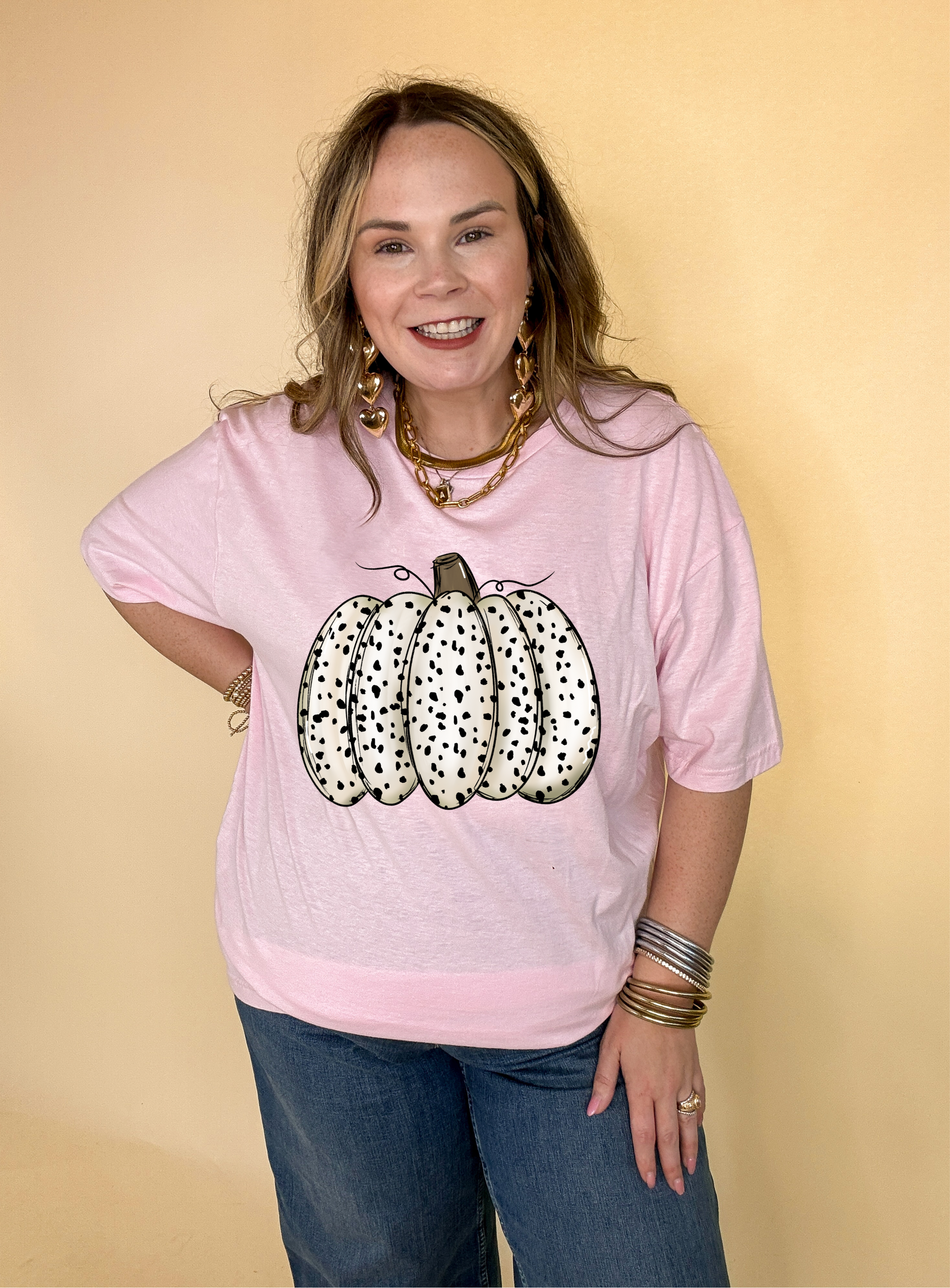 Online Exclusive | Spotted Harvest Pumpkin Graphic Tee in Multiple Color Options