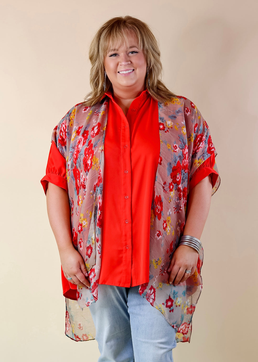 Can't Stop Won't Stop Sheer Kimono in Floral Print - Giddy Up Glamour Boutique