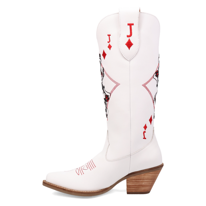 Online Exclusive | Dingo | Jack of Diamonds Leather Boot in White **PREORDER