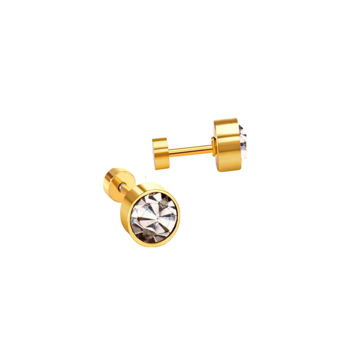 Linny Co | Juliet 5mm Gold Tone Crystal Flatback Stud Earrings