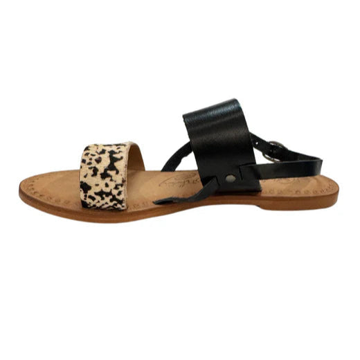 Online Exclusive | Waco Dual Strap Sandals in Black and Snakeskin
