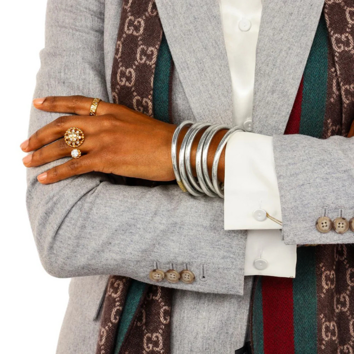 BuDhaGirl | Set of Six | All Weather Bangles in Silver