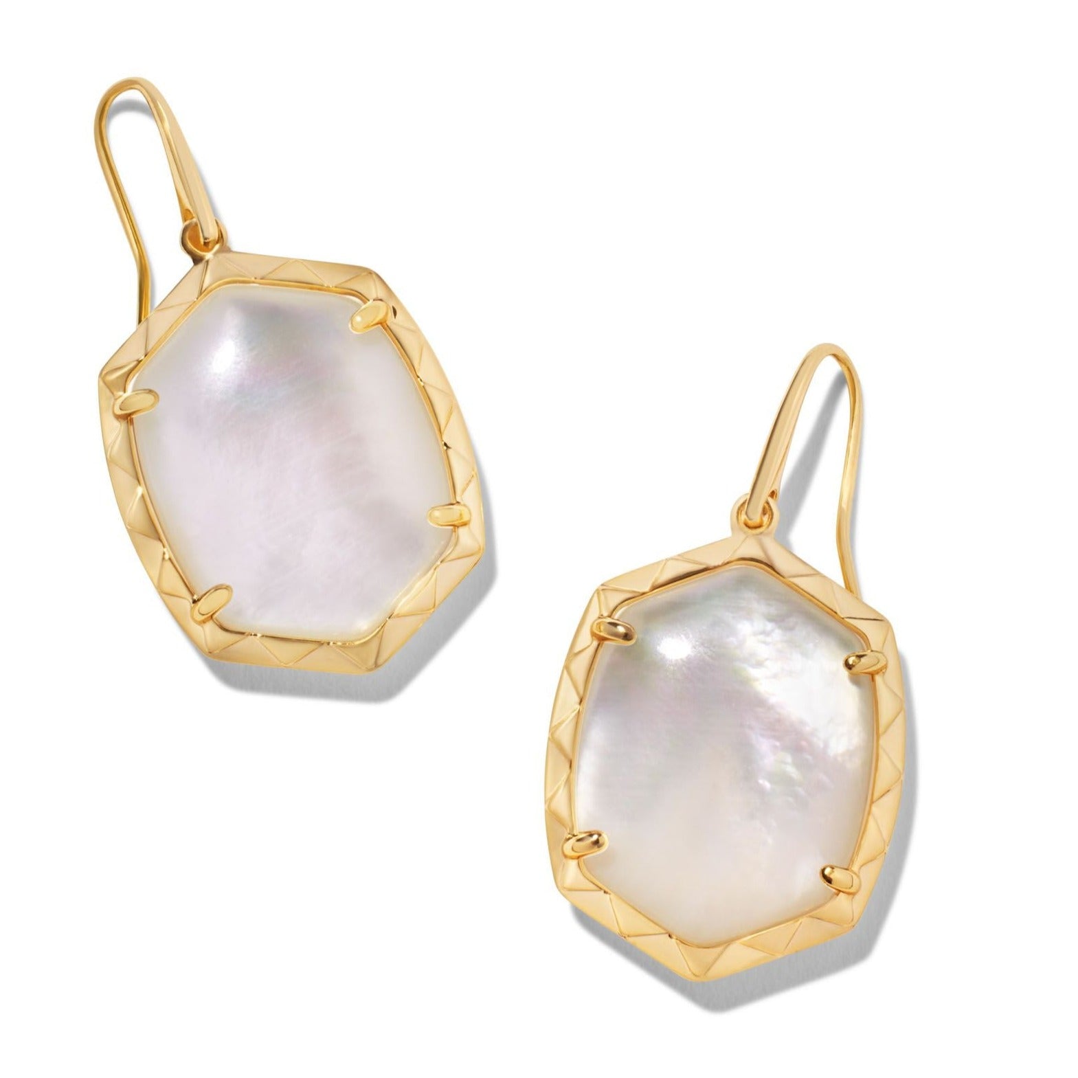 Kendra Scott | Daphne Gold Drop Earrings in Ivory Mother of Pearl - Giddy Up Glamour Boutique