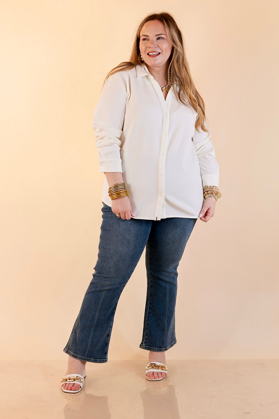 SPANX | AirEssentials Button Down Top in Powder White