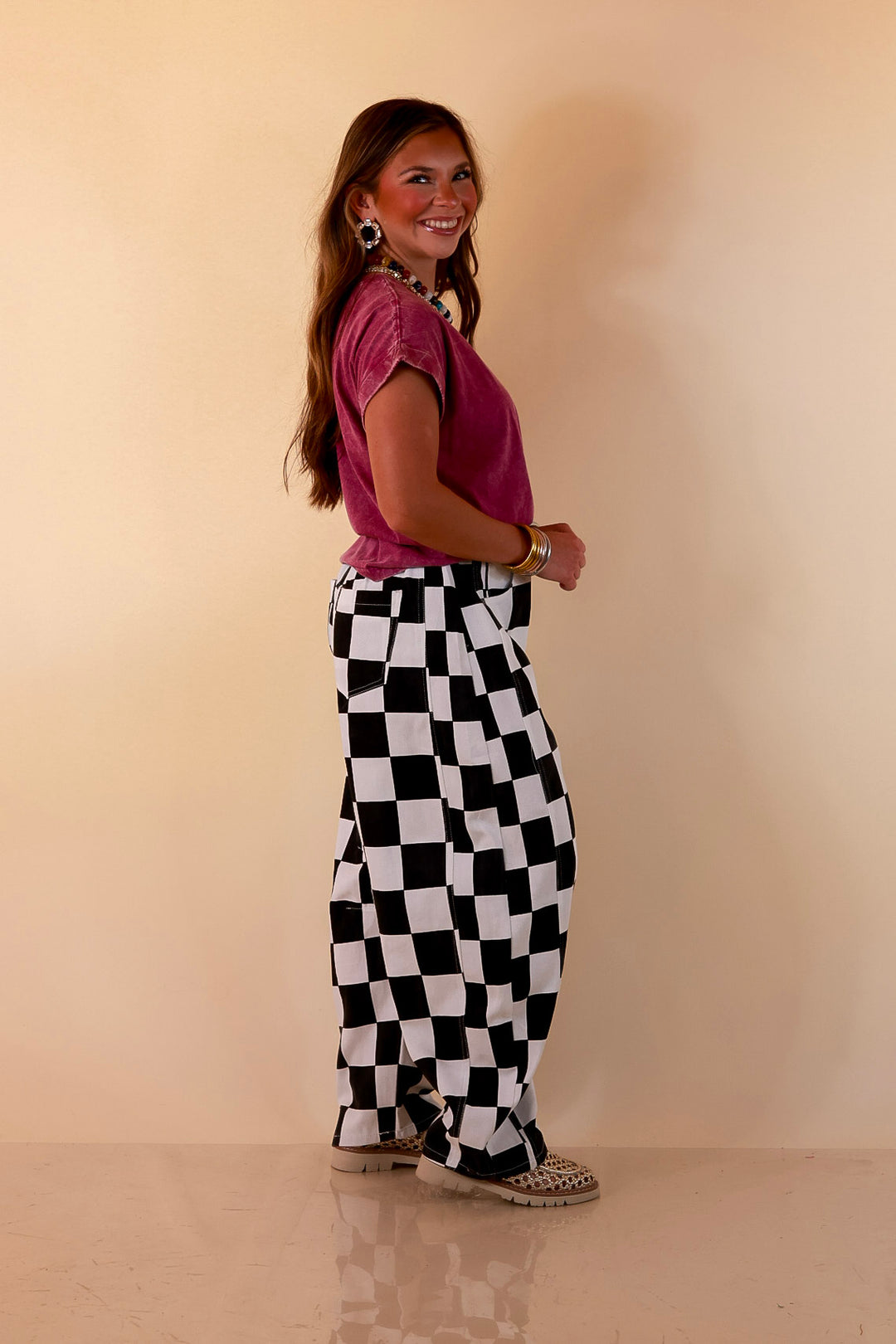 Chic Made Easy Short Sleeve Shirt in Plum Purple