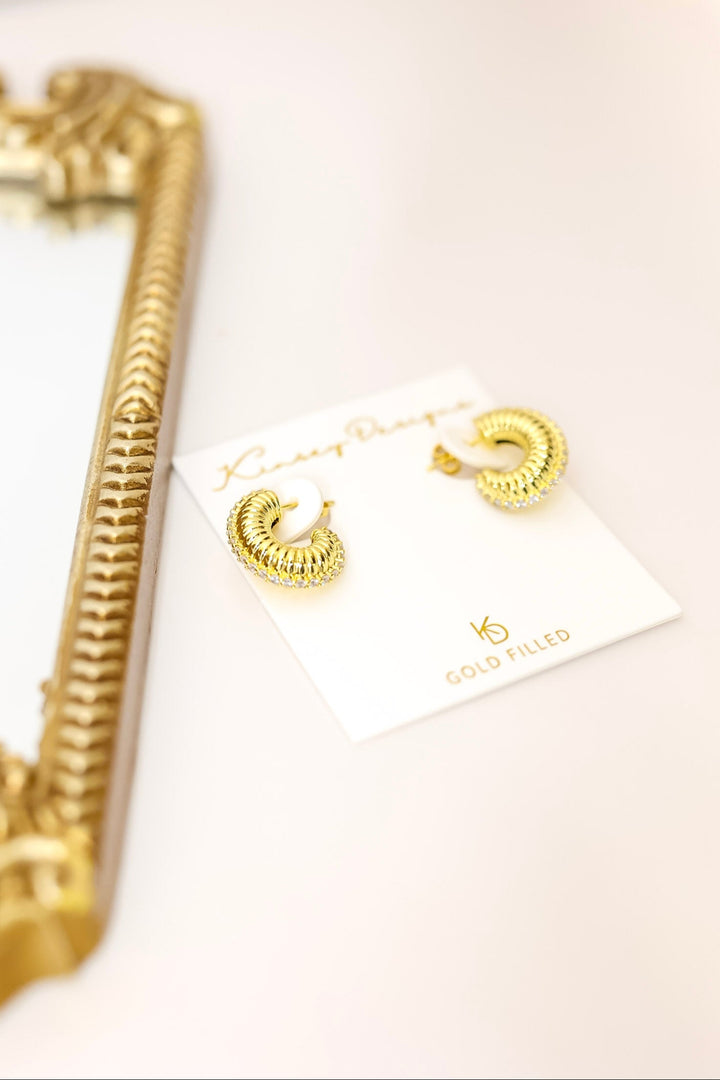 Kinsey Designs | Rolls Crystal Hoop Earrings in Gold