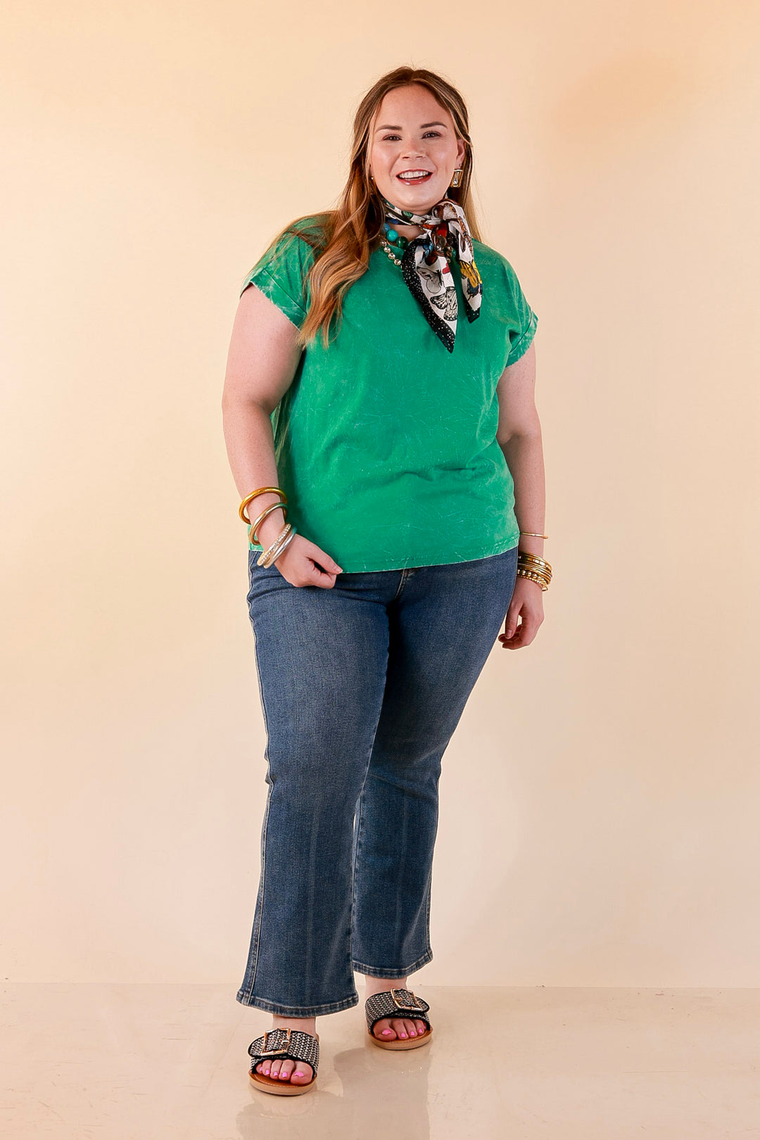 Chic Made Easy Short Sleeve Shirt in Green