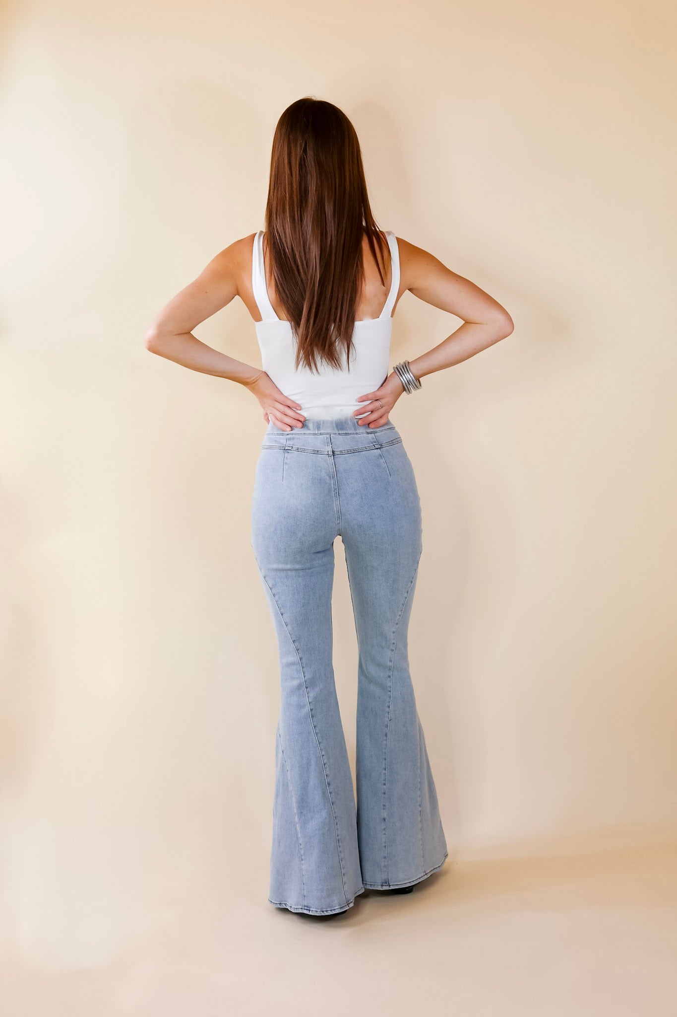 All I Needed Denim Bell Bottoms in Light Wash - Giddy Up Glamour Boutique