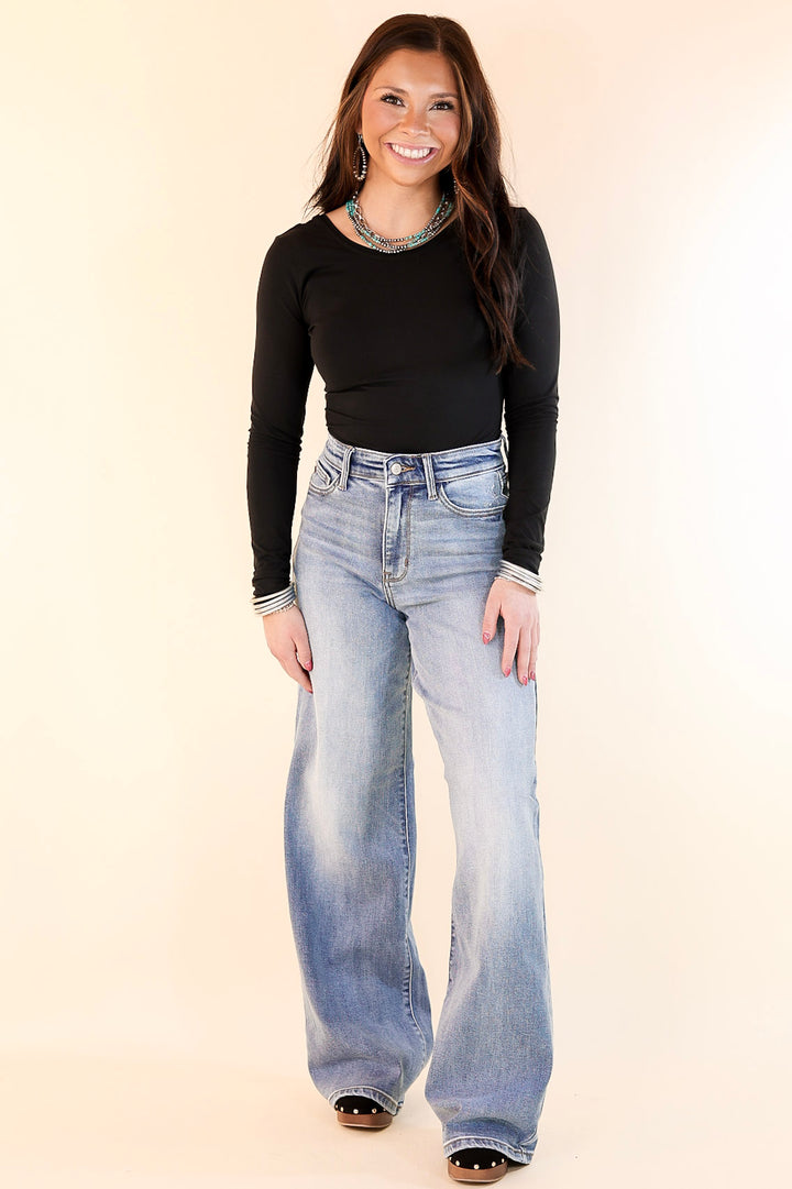 Judy Blue | Can't Go Wrong Retro Wide Leg Jean in Vintage Medium Wash