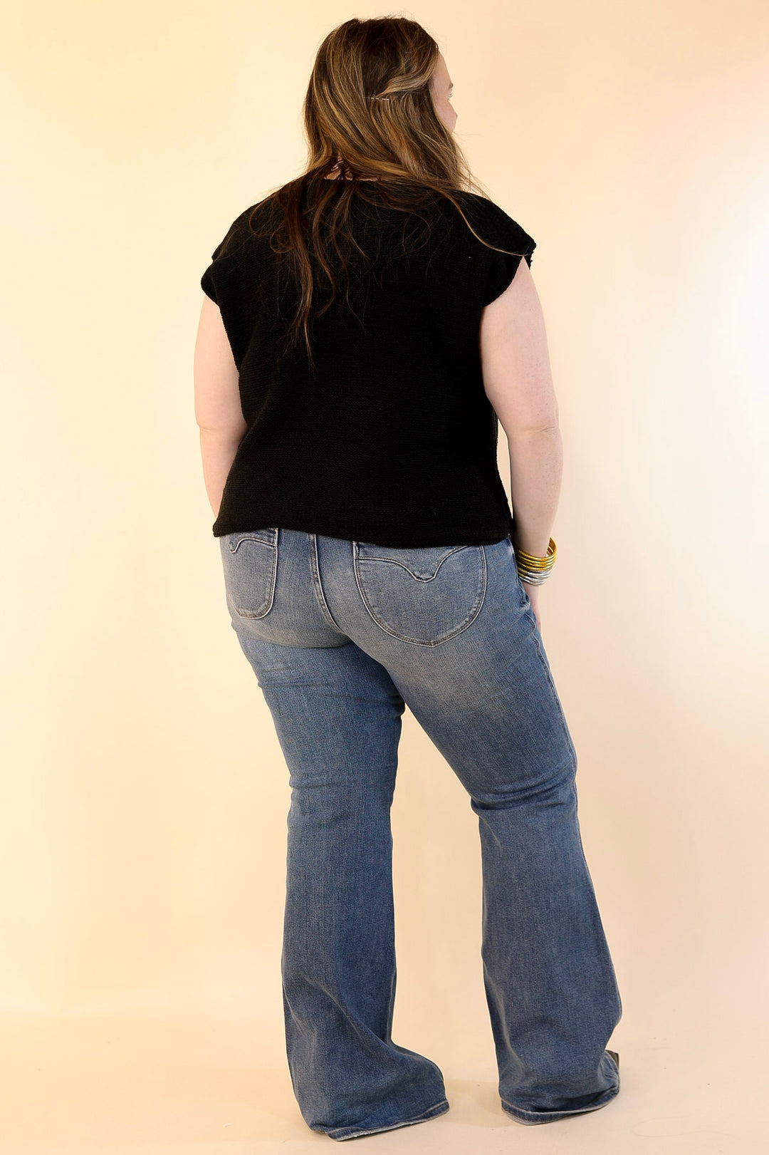 Judy Blue | Ready to Roll Tummy Control Flare Jean with Shield Back Pockets in Vintage Medium Wash