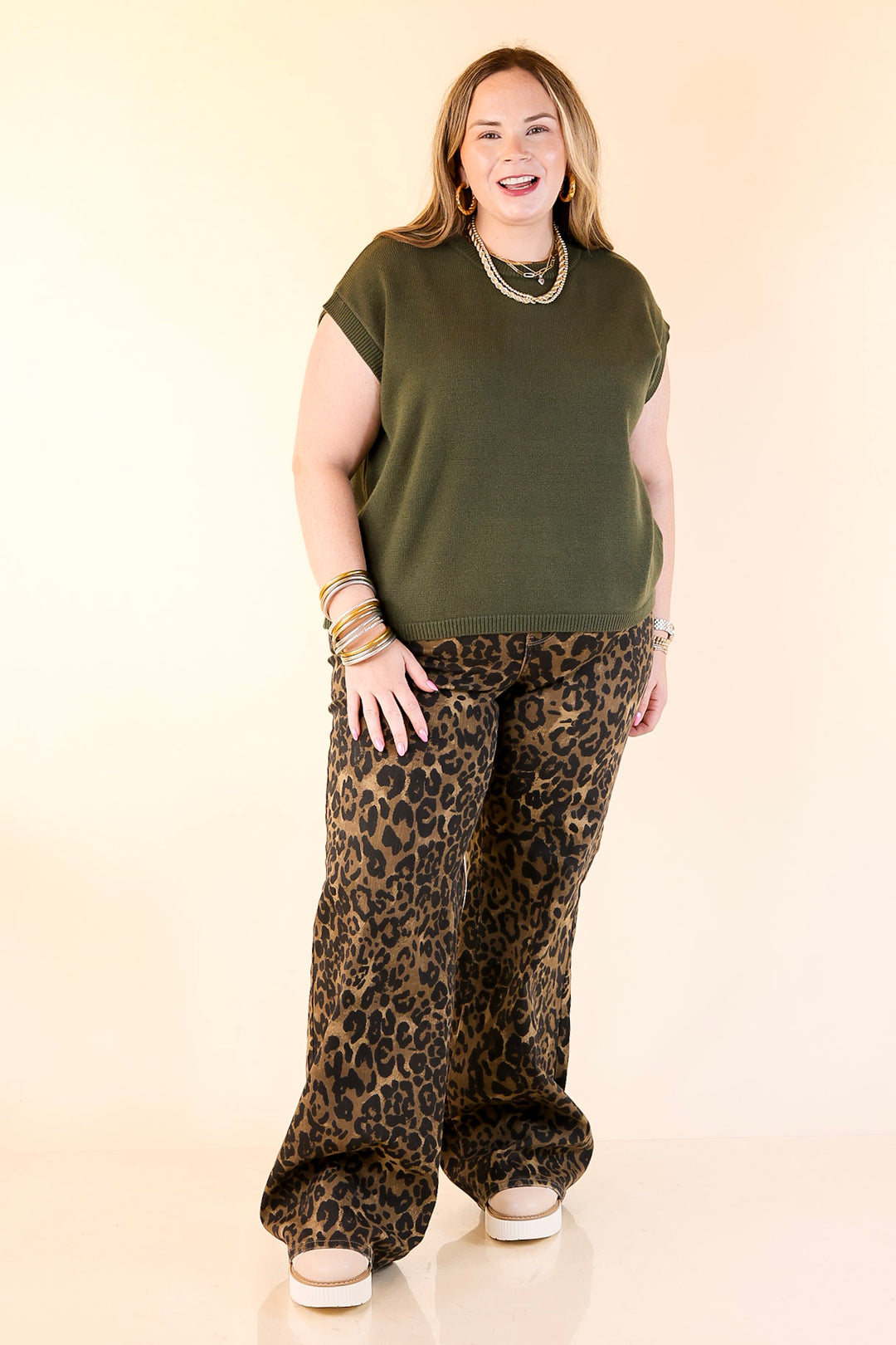 Effortlessly Yours Short Sleeve Crew Neck Sweater in Dark Olive Green