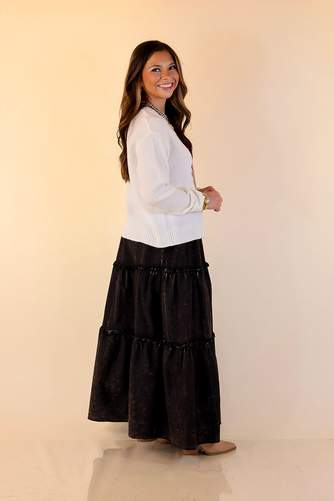 Simply Southern | Finest Touch Crewneck Sweater with Football Teddy Bear Graphic in Cream