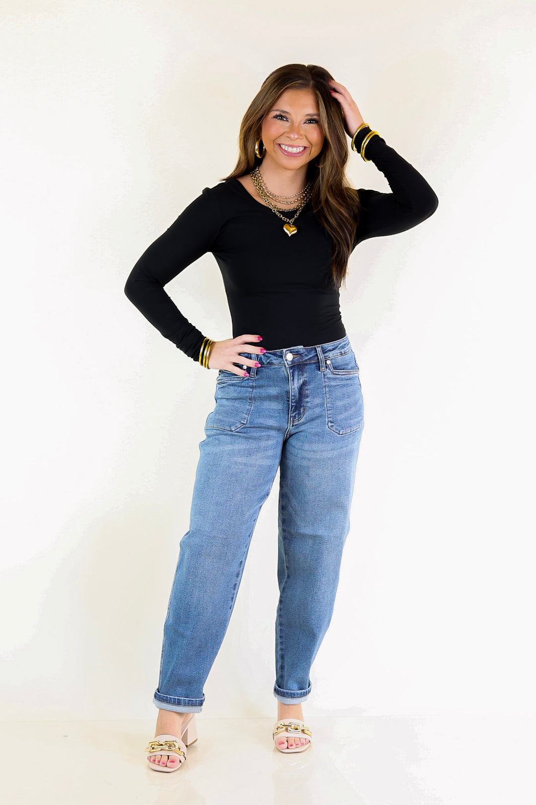 Judy Blue | Feeling Posh Soft Barrel Denim Jean in Dark Wash