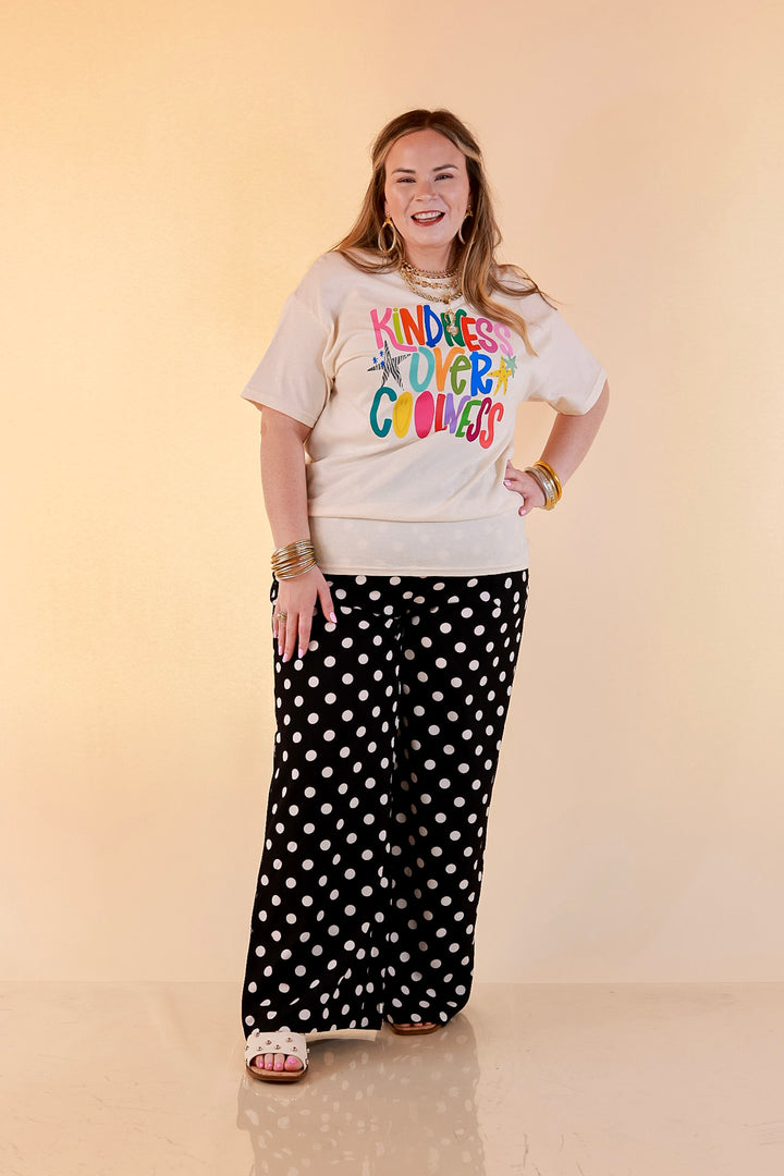 Kindness Over Coolness Short Sleeve Graphic Tee in Natural