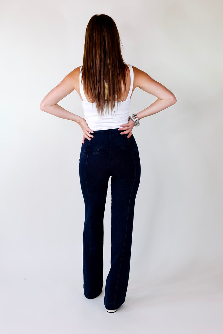 Lyssé | Denim Wide Leg Trouser Jeans in Indigo - Giddy Up Glamour Boutique