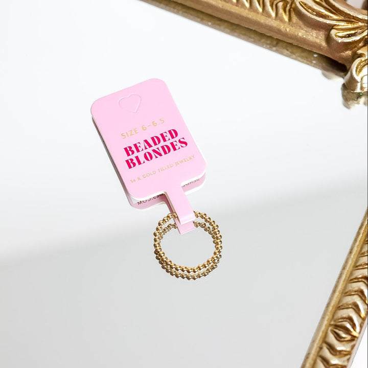 Beaded Blondes | Lexi 2MM Beaded Band Ring in Gold