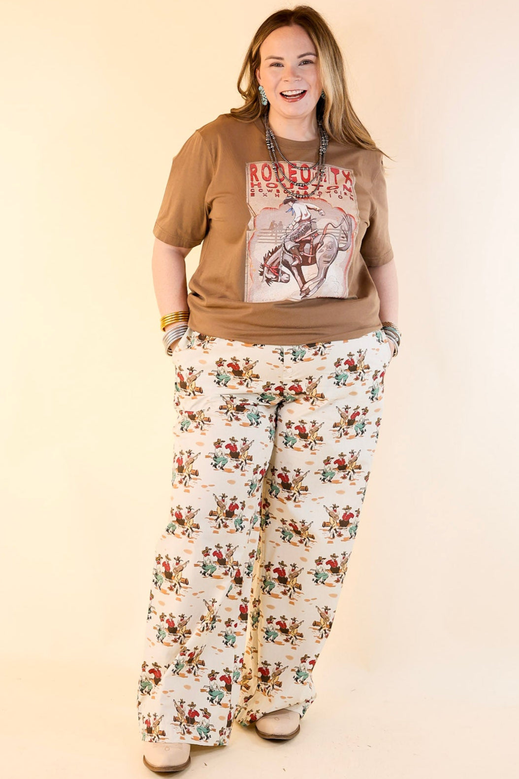 XOXO Art & Co | Rodeo Poster Short Sleeve Graphic Tee in Vintage Brown