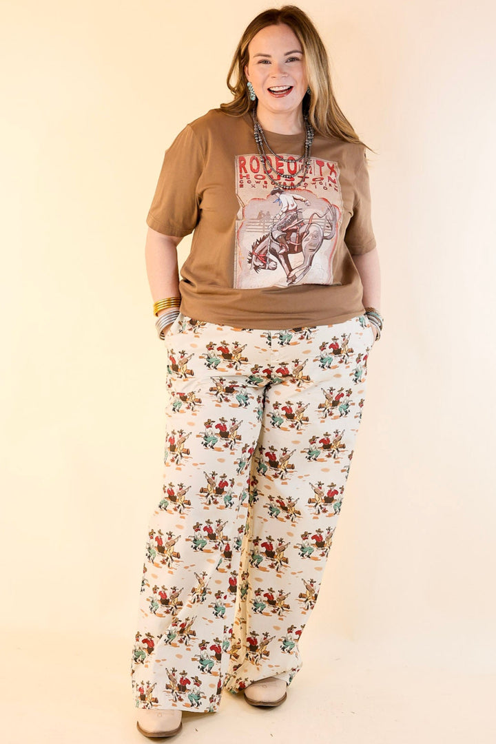 XOXO Art & Co | Rodeo Poster Short Sleeve Graphic Tee in Vintage Brown