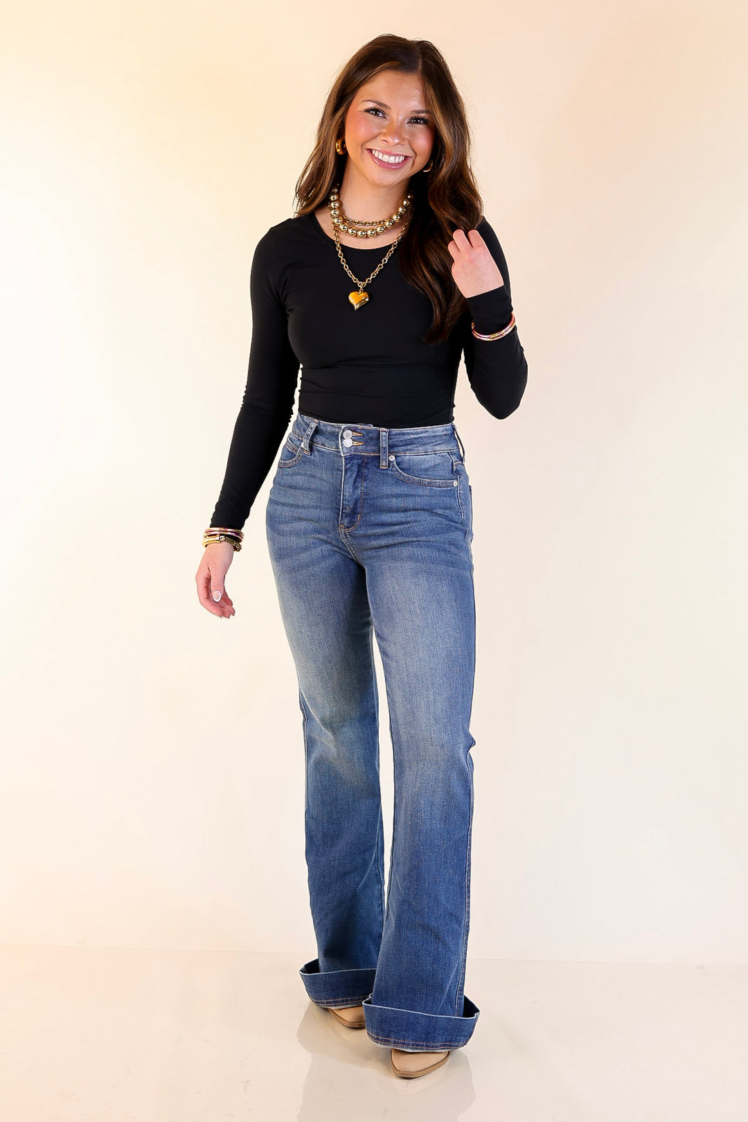 Judy Blue | Signature Style Tummy Control Trouser Jean in Medium Wash