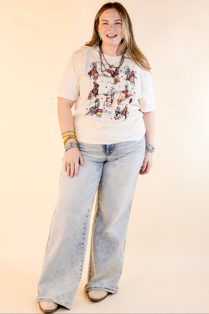 XOXO Art & Co | Rodeo Events Short Sleeve Graphic Tee in Natural Cream